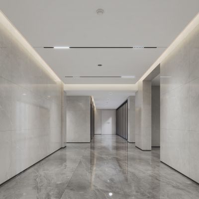 现代小区入户大厅电梯厅过道
