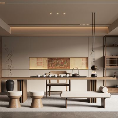 新中式宋式风茶室书房