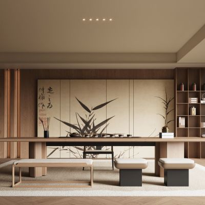 新中式宋式风茶室书房