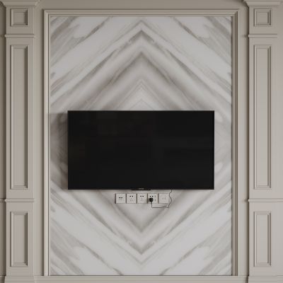 法式背景墙 法式护墙板 法式雕花线条 电视背景墙