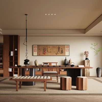 新中式宋式风茶室书房