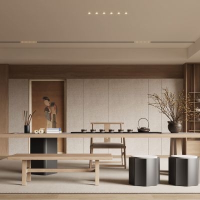 新中式宋式风茶室书房