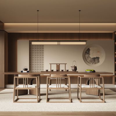 新中式宋式风茶室书房