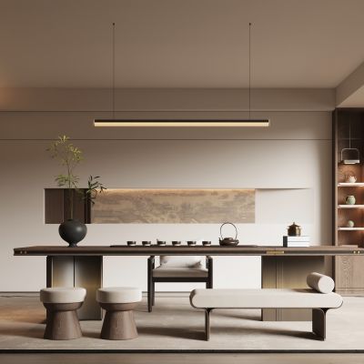 新中式宋式风茶室书房