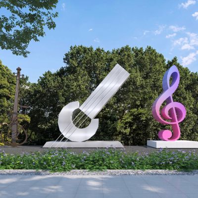 现代吉它 音符雕塑小品