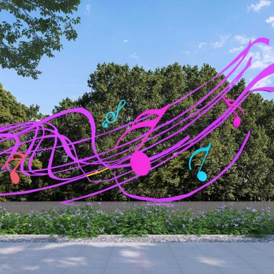 现代音符五线谱雕塑小品