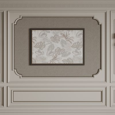 法式背景墙 护墙板雕花线条 床头背景墙