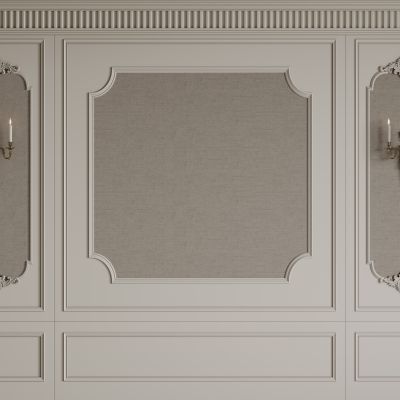 法式背景墙 护墙板雕花线条 床头背景墙