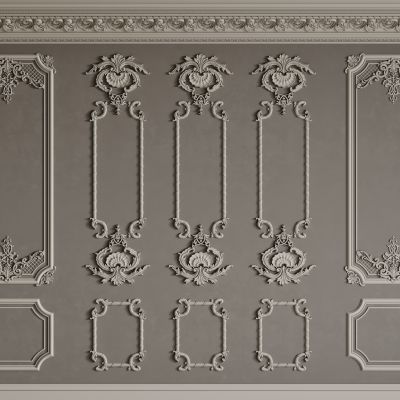 法式背景墙 法式护墙板 法式雕花线条