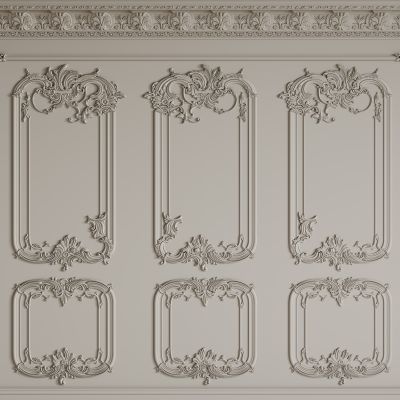 法式背景墙 法式护墙板 法式雕花线条