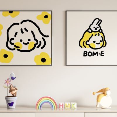 儿童卡通女孩装饰画挂画