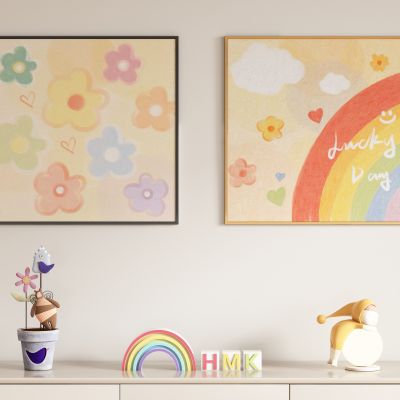 儿童多巴胺卡通装饰画挂画