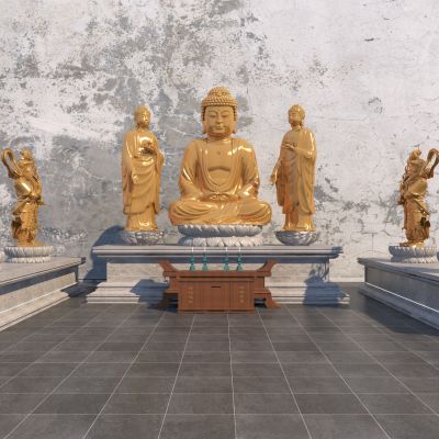 中式佛像雕塑小品