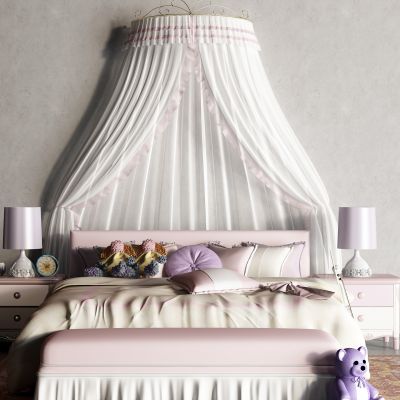 简欧双人床 床头柜