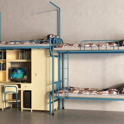 现代寝室床 上下床 铁艺床