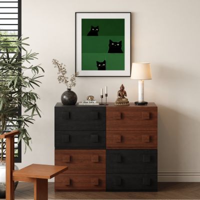 现代中古风斗柜 玄关柜 储物柜 装饰柜 五斗柜 3D模型