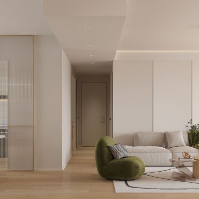 现代奶油风客餐厅