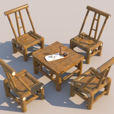 现代乡村户外桌椅组合