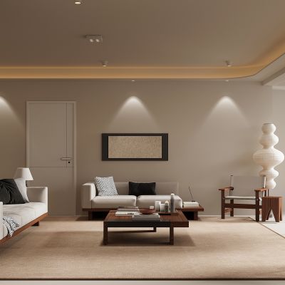 诧寂风客厅 大平层客厅 无主灯客厅 横厅