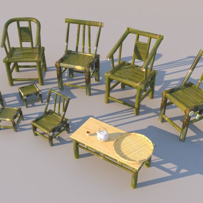 现代乡村户外桌椅组合