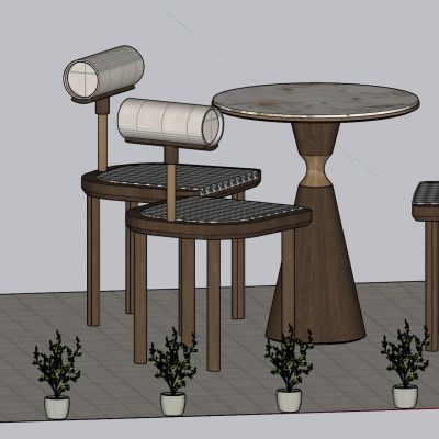 侘寂风咖啡桌椅