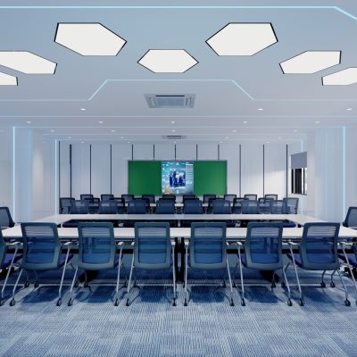 科技风现代多媒体多功能会议室2016版