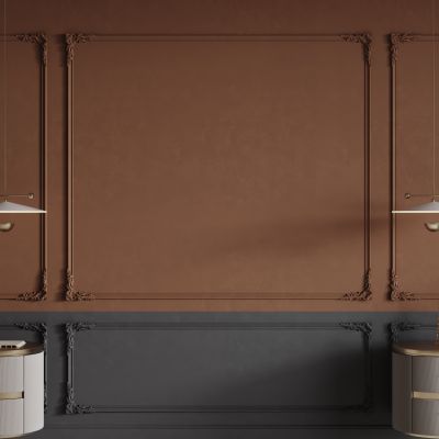 法式背景墙 法式护墙板 法式雕花线条 床头背景墙