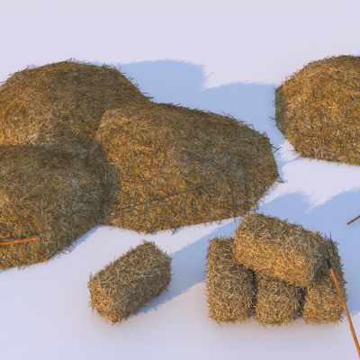 现代稻草垛 稻草堆