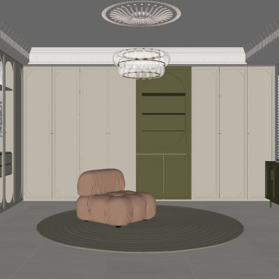 现代衣帽间 法式衣帽间 衣柜 衣服 休闲沙发 地毯 饰品