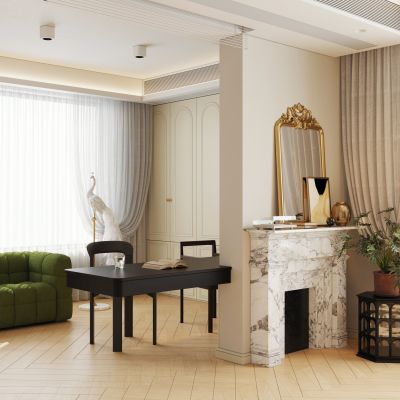 法式复古风书房  开放式书房