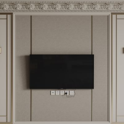 法式背景墙 法式护墙板 法式雕花线条 电视背景墙