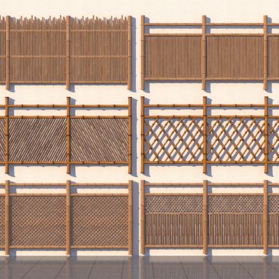 中式木栅栏_竹篱笆