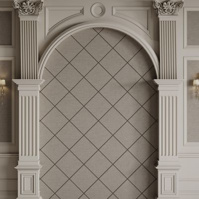 法式背景墙 护墙板雕花线条 床头背景墙