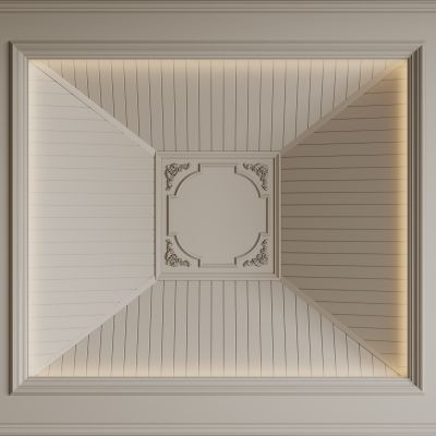 现代吊顶 屋顶吊顶 斜坡屋顶