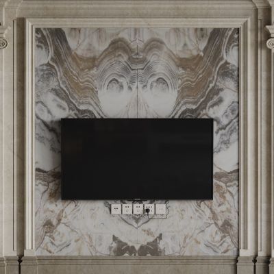 法式背景墙 护墙板雕花线条 电视背景墙