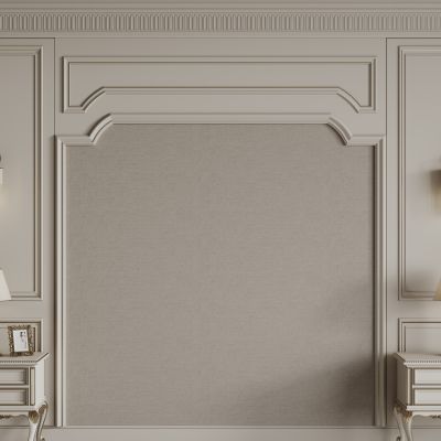 法式背景墙 护墙板雕花线条 床头背景墙