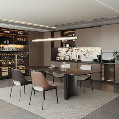  现代意式家居餐厅 开放式餐厅