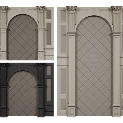 法式背景墙 护墙板雕花线条 床头背景墙