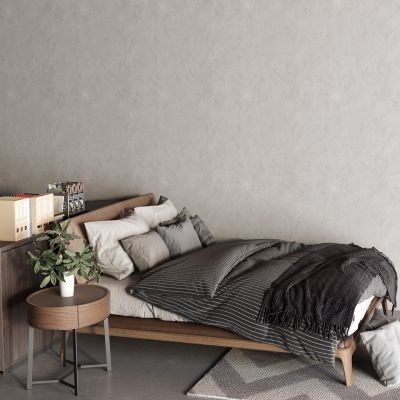 现代皮质床 单人床