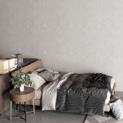 现代皮质床 单人床