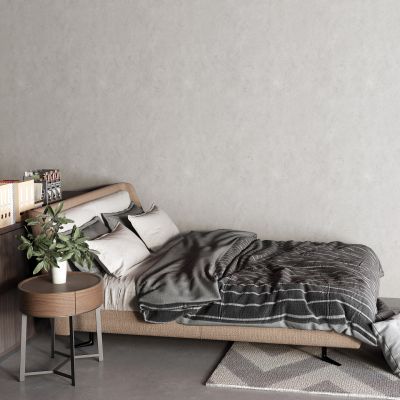 现代皮质床 单人床