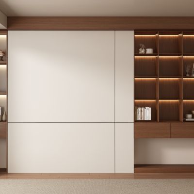 中古风侘寂客厅 餐厅 茶室背景墙