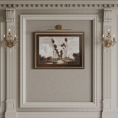 法式背景墙 雕花线条 床头背景墙