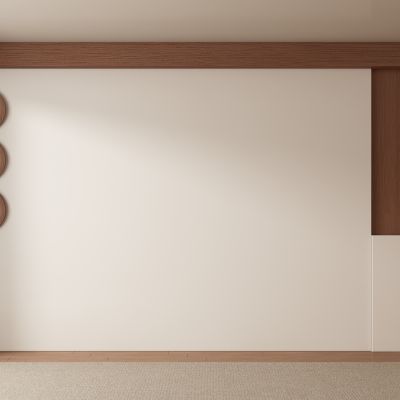 中古风侘寂客厅 餐厅 茶室背景墙