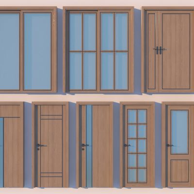 现代门组合 推拉门 卫生间门