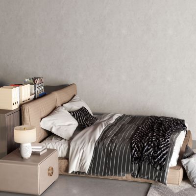 现代皮革床 单人床