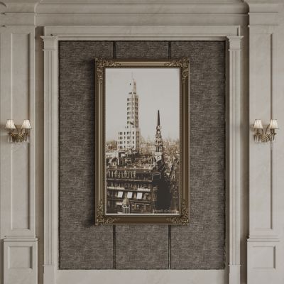 法式背景墙 雕花线条 床头背景墙