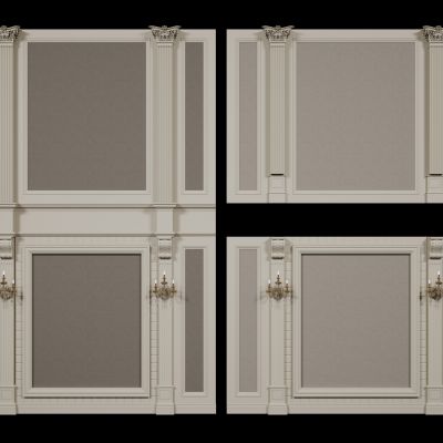 法式背景墙 雕花线条 床头背景墙