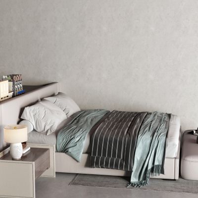 现代布艺床 单人床 软包