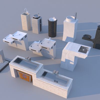 现代户外公共洗手台